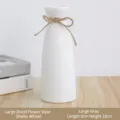 Grand vase en céramique blanc mat avec nœud en ficelle, hauteur 23 cm, décoration - L / Blanc dépoli