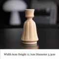 Elegant beige ceramic Roman candlestick holder for table decor, dimensions 6x11.7x3.3cm - Bell Style / Spot Yellow