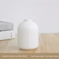 Petit vase minimaliste en céramique blanc mat pour fleurs séchées, hauteur 10,5 cm - S / Blanc dépoli