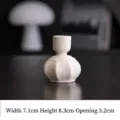 Speckled white ceramic Roman candle holder, 7.1x8.3cm dimensions for table decor - Lantern Style / Spotted White