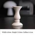 Beige speckled ceramic Roman candle holder, 6.8cm width and 11.8cm height SKU variant. - Roman Column Style / Spotted White