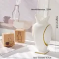 Creatieve witte keramische vaas met gouden lijnen, 21,5 cm hoge decoratieve vaas - Uil