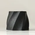 Jarrón moderno minimalista de cerámica negra mate trenzada para decoración elegante - Negro