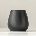Jarrón de cerámica negro mate minimalista para decoración de interiores moderna. - Negro