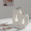 Modern white textured ceramic vase, minimalist Nordic style decorative flower vase - Style 8 Horizontal (FY0321) / White