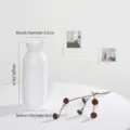 Vase minimaliste en céramique blanche pour fleurs séchées, d'une hauteur de 23 cm - Brume Pourpre / 口径6.5cmx高23cmx底径6cm