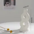 Nordic minimalist white ceramic candle holder with unique textured irregular shape - Style 8 Vertical (FY0321) / White