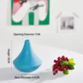 Small blue modern minimalist ceramic vase for home decoration with dimensions displayed - Caliber 1cmxHeight 10cmxBase 4.5cm / Blue