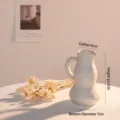 Jarrón de cerámica blanca nórdica con asa y dimensiones - Estilo Jarra Pequeña (Blanco Roto)
