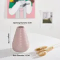 Nordic style small pink ceramic flower vase with dimension details, 11cm height - Caliber 3cmxHeight 11cmxBase 5.5cm / Pink