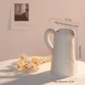 Jarrón jarra de cerámica blanca mate estilo nórdico para decoración floral minimalista - Estilo Jarra Espléndida (Blanco Roto)