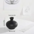 Small modern matte black ceramic vase for hydroponic flowers with size dimensions - Caliber 3cmxHeight 8.5cmxBase 5cm / Black