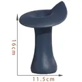 Moderne Noordse blauwe keramische kandelaar afmetingen 16cm hoogte 11,5cm breedte - Matblauw Groot (16cm)