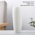 Modern white ceramic ribbed vase for minimalist home decor, variant style, 17cm height - Vertical Striped Style (Style A) / Diameter 6.7cm Height 17cm / White