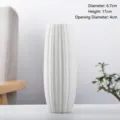 Modern white minimalist ceramic vase with vertical ribbed texture and 17cm height for home decor - Longitudinal Striped Cylindrical Style (Style B) / Diameter 6.7cm Height 17cm / White