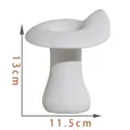 Noordse witte keramische kandelaar voor huisdecoratie, afmetingen: 13cm hoog x 11,5cm breed - Grijswit Middel (13cm)