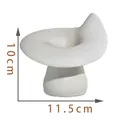 Elegante witte Scandinavische keramische kandelaar, 10 cm hoog en 11,5 cm breed afmetingen - Grijswit Klein (10cm)