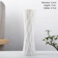 Modern minimalist white ceramic vase with unique wave texture, height 17cm, living room decor - Wave Pattern Style (Style C) / Diameter 5.3cm Height 17cm / White