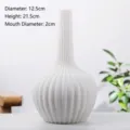 Elegant white ceramic ribbed vase minimalist decorative flower holder for modern home decor - Vertical Ribbed Teardrop Style (Style 1)