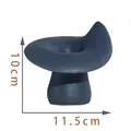 Moderne blauwe keramische kandelaar, abstract design, afmetingen 11,5 cm x 10 cm. - Matblauw Klein (10cm)