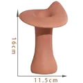 Handgemaakte terracotta keramische kandelaar met organische golvende rand, 16cm. - Terracotta Roze Groot (16cm)