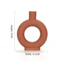 Jarrón de cerámica nórdica terracota para decorar, Altura 14cm Anchura 11,2cm Redondo - S / Rosa