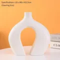 Modern minimalist U-shaped white ceramic vase, elegant centerpiece for home decor ornament - Zhuangya Style / L / White