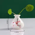 Mini jarrón decorativo de cerámica blanca con motivo de bayas para plantas, 4,8cm alto - Patrón de Calicanto Rojo (Estilo 7)