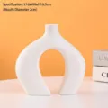 Modern white ceramic donut vase with unique abstract arch shape - Zhuangya Style / S / White