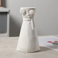 Creative white ceramic vase with cute character design for minimalist home decoration - Boy in Gown Style