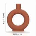 Moderne terracotta keramische donut vaas, 22,7 cm hoog en 18,3 cm breed - L / Roze