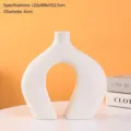 Modern minimalist white ceramic arch vase with a speckled texture for home decor - Zhuangya Style / L / Off White