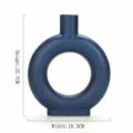 Nordic stijl mat donkerblauw cirkelvormig keramische vaas met afmetingen 22,7x18,3cm - L / Blauw