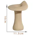 Minimalistische Scandinavische keramische kandelaar, organische vorm, 16 cm hoog - Gespikkeld Beige Groot (16cm)