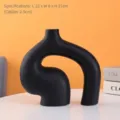 Modern abstract black ceramic vase for minimalist home decor, size 22x8x21cm - Baoyue Style / L / Black