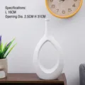 Moderne minimalistische weiße Keramikvase mit hohlem Oval für die Inneneinrichtung - Hohler Ovaler Stil (WD325) / Groß (31x16x2.5cm) / Mattweiß