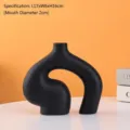 Matte black ceramic vase with modern abstract u-shape - Baoyue Style / S / Black
