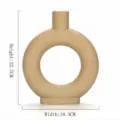 Moderne minimalistische beige donut keramische vaas met zandstructuur, 22,7 cm hoogte - L / Crèmegeel