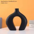 Modern black U-shaped ceramic vase for elegant home decor, size 22x8x22.5cm with 3cm opening - Zhuangya Style / L / Black