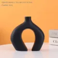 Modern minimalist matte black U-shaped ceramic vase for modern home table décor - Zhuangya Style / S / Black