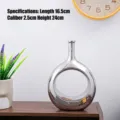 Silberne Keramik-Donut-Vase für modernen Wohnstil - Jade-Ring mit versilberter Mitte