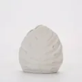 Minimalist Nordic white ceramic flower vase with monstera leaf relief decoration - Round Leaf Vase