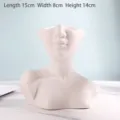 Modern minimalist white ceramic human bust flower vase for artistic home decor - Posture (Bisque)