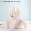 Modern Nordic ins style matte white ceramic human face bust decorative vase for home - Bashful (Bisque)