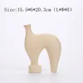 Elegante jarrón de cerámica beige retro forma animal abstracta para flores secas - Florero Cuerpo de Caballo-Beige Moteado