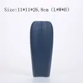 Modern tall blue ceramic vase with vertical texture, 26.8cm height - L / Blue