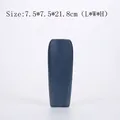 Handcrafted retro dark blue coarse pottery vase for home decor, size 7.5x7.5x21.8cm - M / Blue