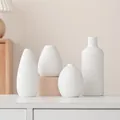 Minimalistische witte keramische vazenset met gespikkelde textuur voor moderne decoratie - Crèmewit Gespikkelde 4-Delige Collectie
