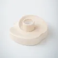 Bougeoir pomme en céramique crème minimaliste avec une finition mouchetée fine - Forme de Pomme (Beige)