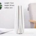 Modern white geometric ceramic vase for home decor, dry flowers and hydroponic plants - Modern Geometric Origami Style (千层1) / White